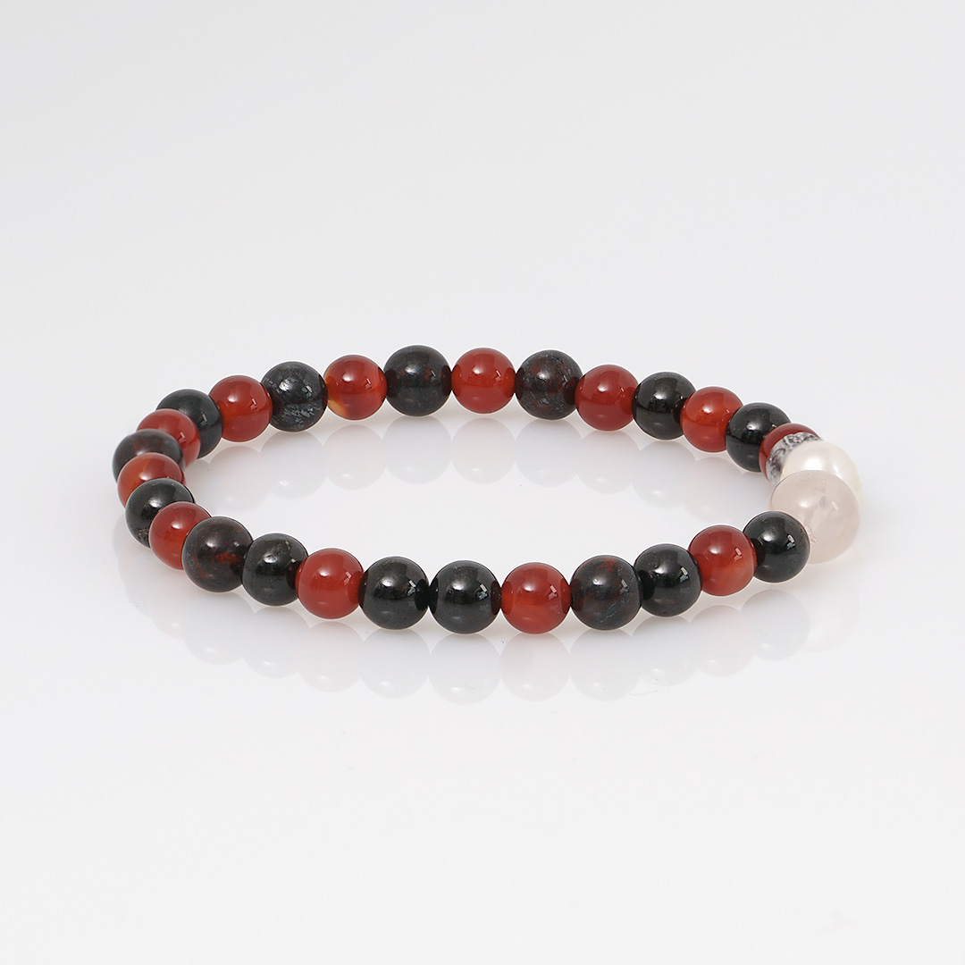 edelsteen armband burgundy mix 6 mm mala van pimpsandpearls pim