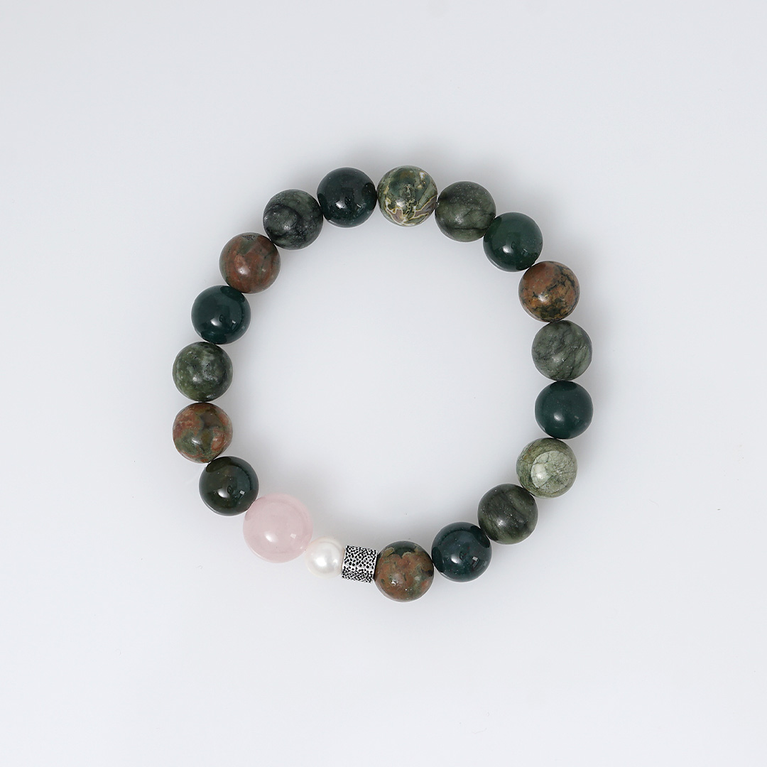 edelsteen groen mix armband 10 mm mala van pimpsandpearls pim