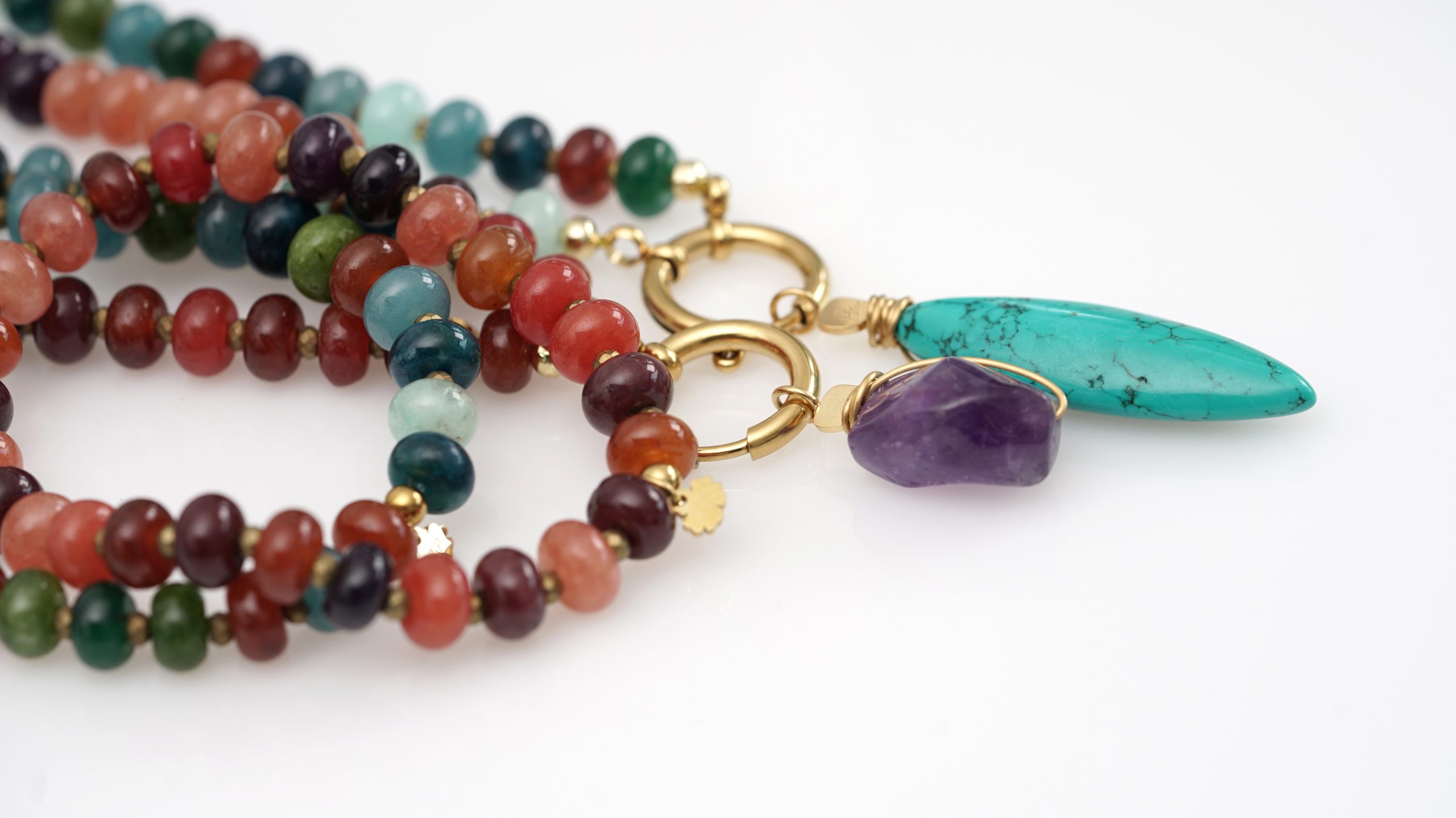 edelsteen mix set in blauw groen cognac PimpsandPearls