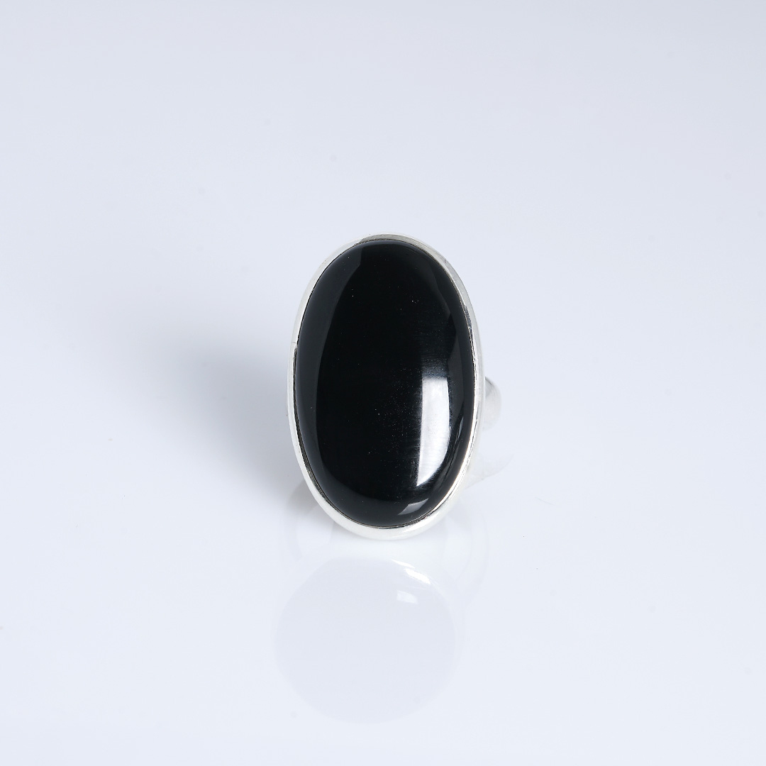 edelsteen obsidiaan ring zilver van pimpsandpearls pim