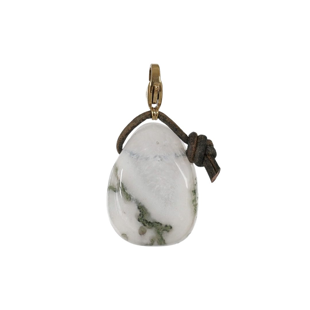 hanger tree agaat wit groen edelsteen goud mala van pimpsandpearls pim